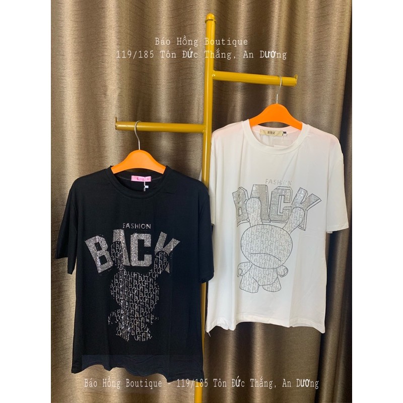 Áo Phông Ngắn tay Đính Đá Thỏ Gấu Mickey ( ảnh thật shop chụp )