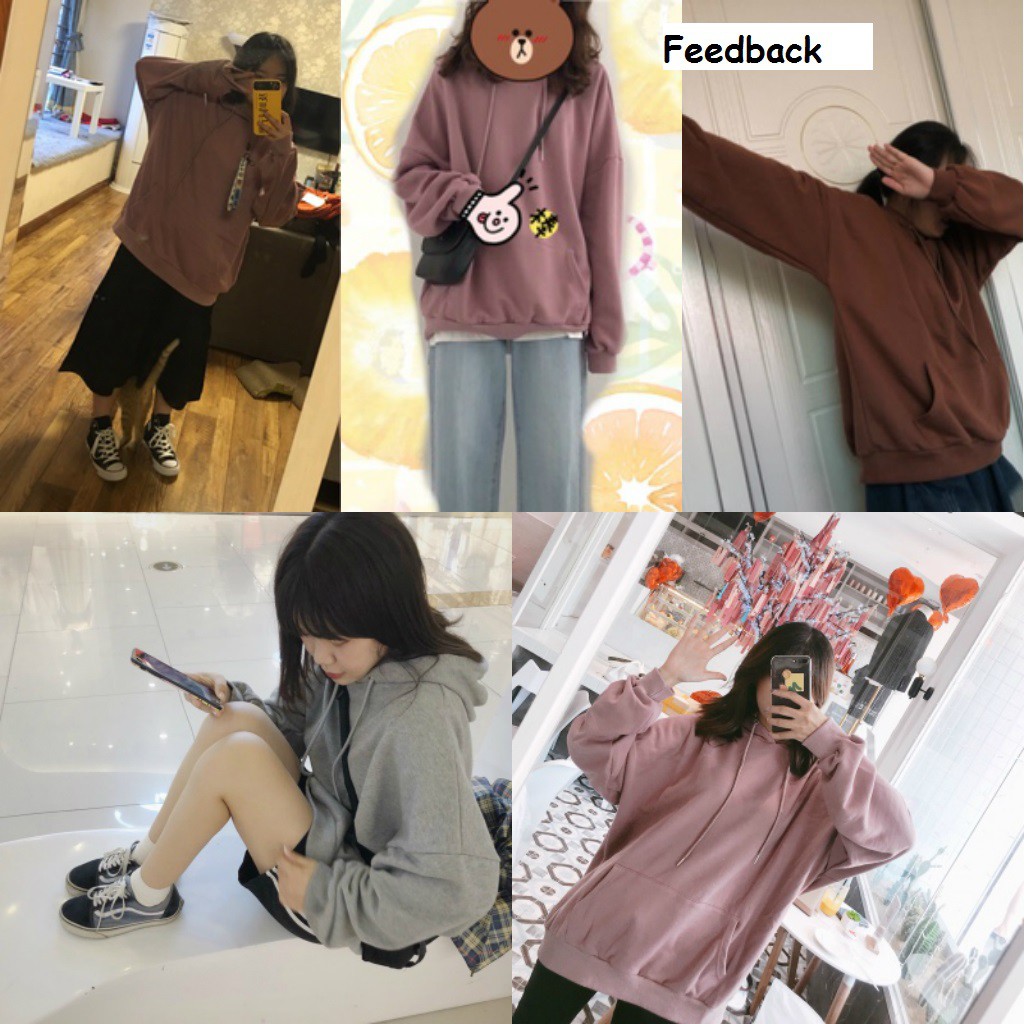 Áo hoodie unisex (AH04) - Hàng có sẵn NÂU