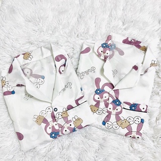 Bộ đùi pyjama kate lụa họa tiết