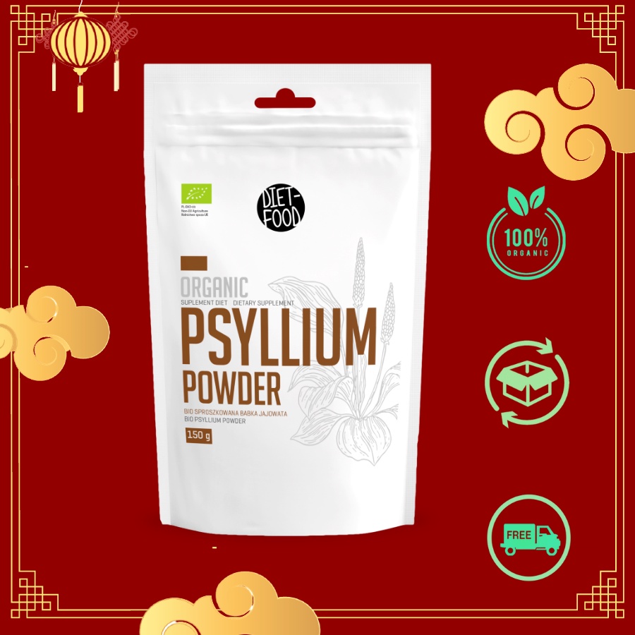 Bột vỏ hạt mã đề hữu cơ 150g Diet Food Organic Psyllium Powder Bổ Xung Chất Xơ