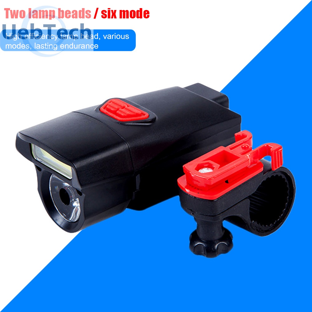 Đèn pha Uebtech T6+COB LED 6 chế độ 3 chế độ sáng cho xe đạp