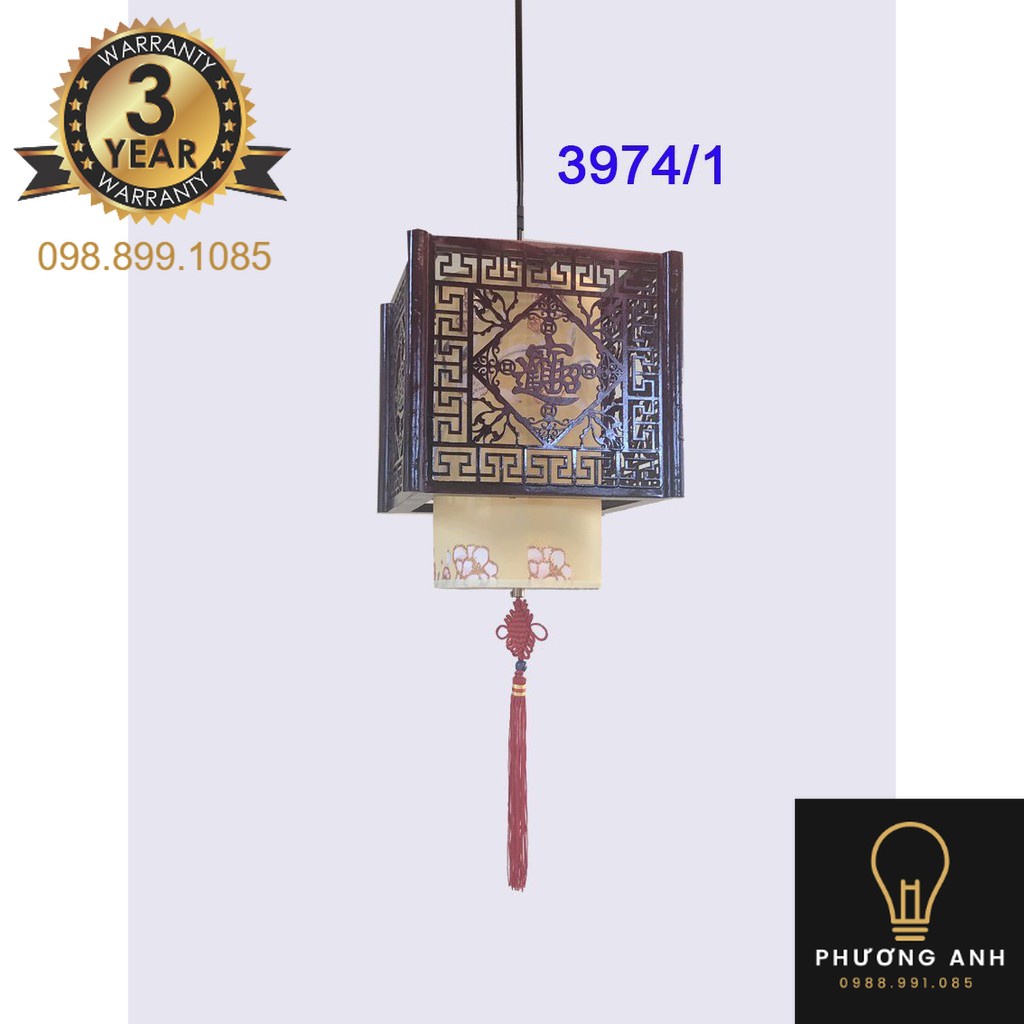 Đèn Lồng Gỗ Thả Tự Nhiên mã 3974 Phù Hợp Trang Trí Không Gian Nhà Gỗ , Nhà Cổ, Phòng Thờ, Nhà Hàng