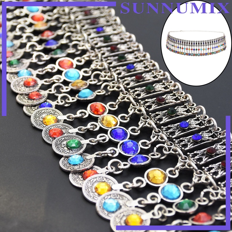 Thắt Lưng Chuỗi Đồng Xu Mạ Bạc Phong Cách Boho