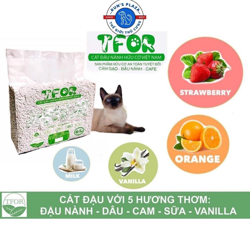 Cát đậu nành vệ sinh cho mèo TFOR 6L hữu cơ - xả bồn cầu, thân thiện với môi trường, khử mùi tốt - Đảo Chó Mèo Official