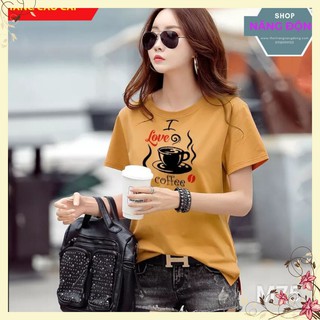 Áo Phông Form Rộng 💟FREESHIP💟Giảm 45k Khi Mua Từ 500k - Áo thun nữ cao cấp tay ngắn in chữ I Love M75