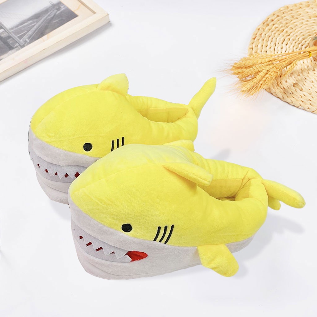 Dép Đi Trong Nhà Đế Mềm Dày Thoải Mái Hình Cá Mập Hoạt Hình Dễ Thương Mùa Đông Cho Cặp Đôi Nam Và Nữ