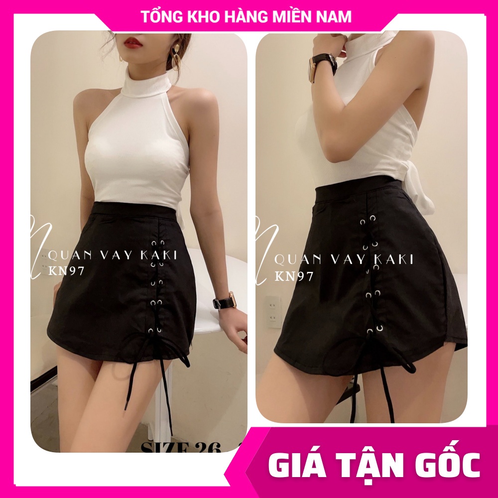 Chân váy ngắn nữ chất vải dày mềm co giãn phom ôm dáng phối kiểu dễ thương Quần váy kaki nữ