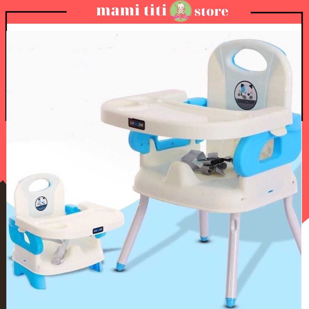 [ Tặng Kèm Yếm lilon/ Thìa Báo Nóng ] Ghế Ăn Dặm Cho Bé Gấp Gọn Kèm Chân Sắt 3 Chế Độ Điều Chỉnh Cao Thấp