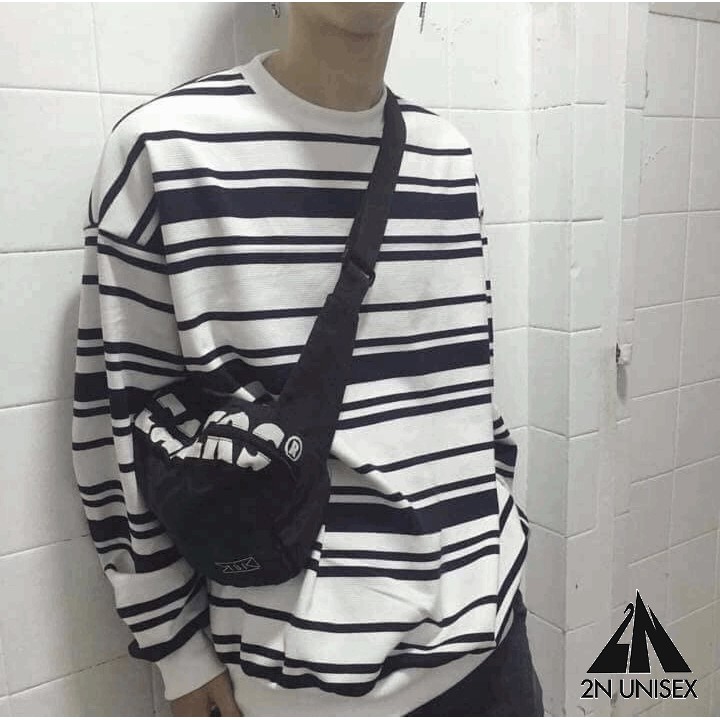 [ Có Ảnh Thật ] áo thun tay dài form rộng - Sweater sọc unisex