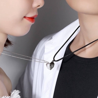 Vòng cổ mặt dây hình trái tim đen và trắng thời trang cho cặp đôi