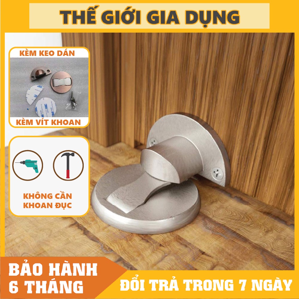 Chặn Cửa Hít Nam Châm Dán Sàn - Kèm miếng dán 3M & ốc vít