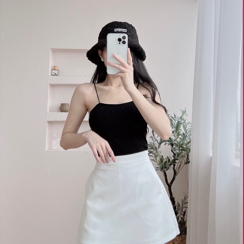 [Mã FAMARAL2 giảm 10K đơn 50K] Áo 2 Dây Gân Tăm Croptop Đệm Ngực Dáng Ôm Thoải Mái 2D15 | BigBuy360 - bigbuy360.vn