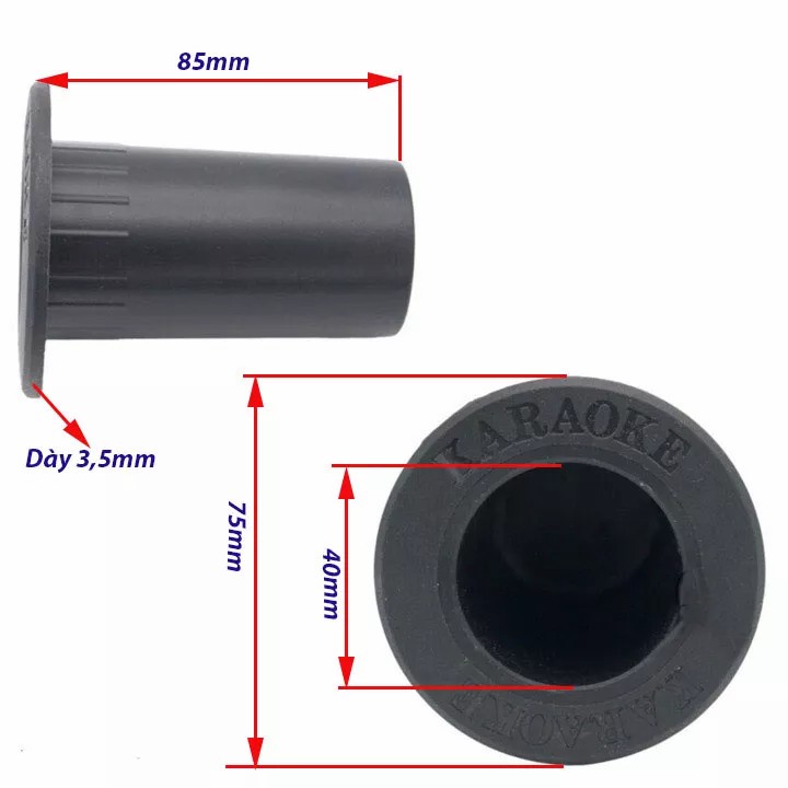 CHÉN MIC NHỰA GẮN LOA THÙNG, LOA KÉO