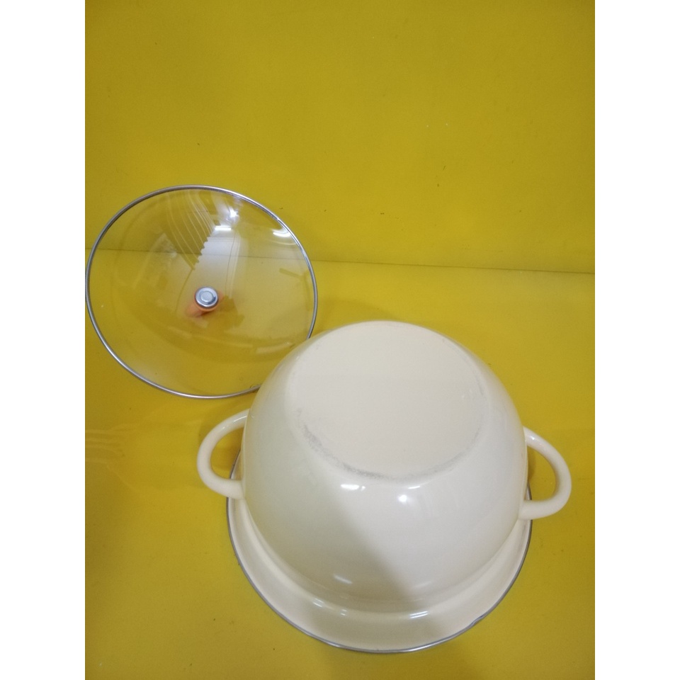 Nồi luộc men nội địa Nhật, size 27cm, cao 13cm (mã 726), Dùng được bếp từ