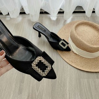 guốc sục cao gót đính nơ đá