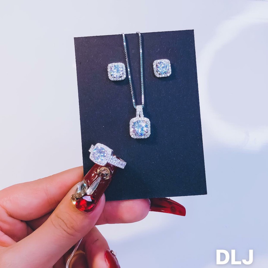 BỘ TRANG SỨC NỮ BẠC TA - BỘ ĐÁ VUÔNG (N - BT - DC) SIÊU RẺ