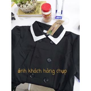 [Sale lỗ] Đầm đen hai túi phối viền trắng [H.1995store]