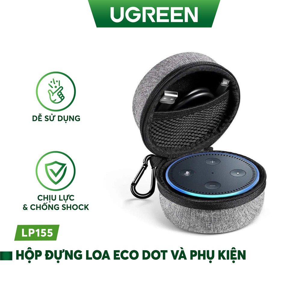 [Mã 2404EL10K giảm 10K đơn 20K] Hộp đựng loa Echo Dot và phụ kiện đa năng UGREEN LP155