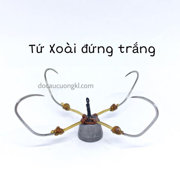 Lưỡi câu cá dáng xoài cao Tứ thép trắng