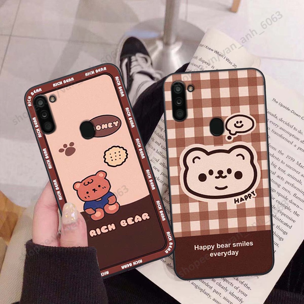 Ốp lưng Samsung A11 / M11 in hình hoa, gấu rich bear nghệ thuật, thời trang