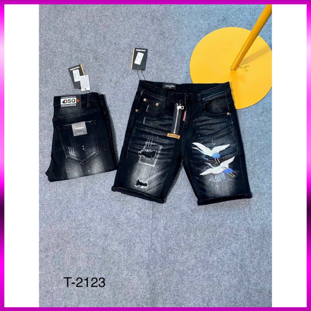 Quần Ngố , Short Bò Nam DSQ Khóa Lệch , Huy Hiệu Thuê Màu Đen Hàng Siêu đẹp | BigBuy360 - bigbuy360.vn