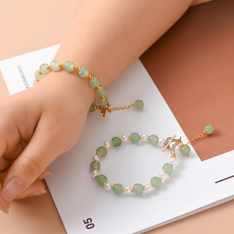 Vòng Tay Đá Ngọc Bích Hetian Trung Quốc Cổ Điển Sang Trọng Thời Trang