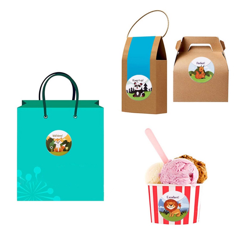 Cuộn 500 Miếng Dán Hình Động Vật Hoạt Hình Đáng Yêu Trang Trí Sổ Tay