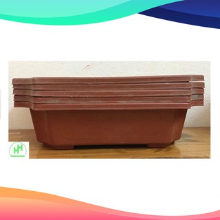 Combo 5 Chậu Nhựa Trồng Cây Mini Hình Chữ Nhật Màu Nâu Siêu Đẹp Kích Thước  28x20x8 Cm