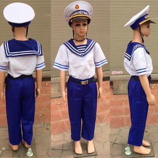   Ảnh Thật  Quần Áo Trẻ Em_ Đồ Bộ Hải Quân Cho Bé Trai Bé Gái Tặng Kèm Nón 