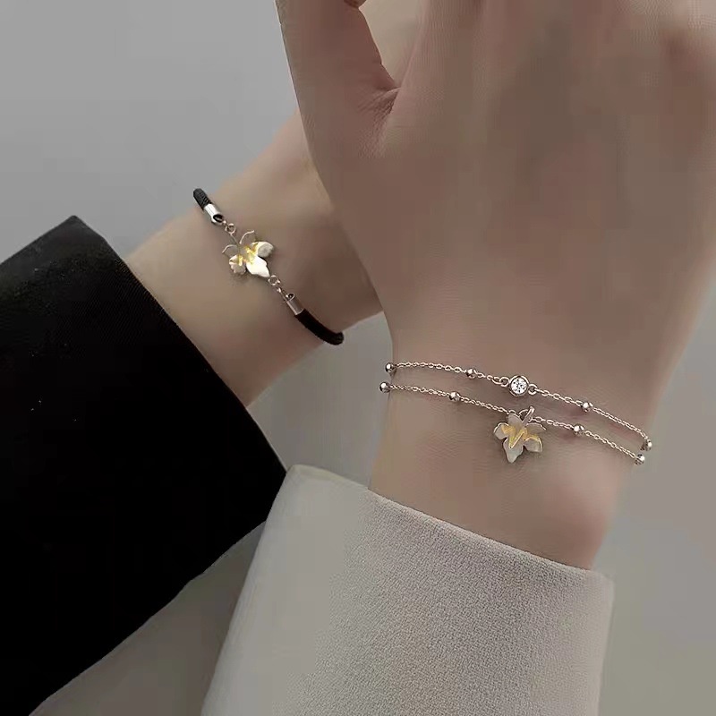 ❤zheting❤Maple Leaf Couple Vòng tay Valentine Quà tặng cho bạn gái/bạn trai