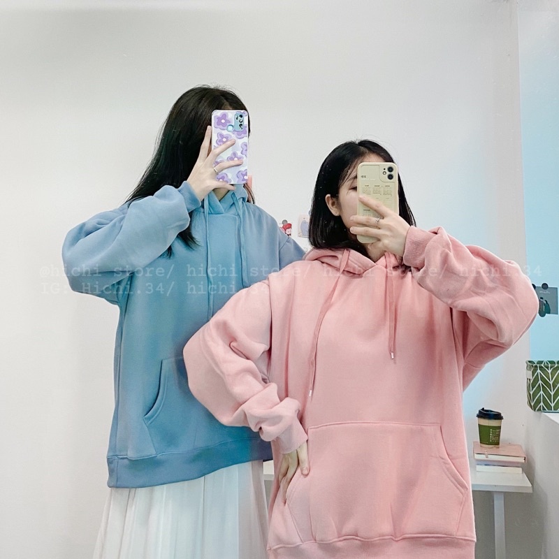 áo hoodie nỉ bông trơn basic 11 màu unisex nam nữ sweater hichi | BigBuy360 - bigbuy360.vn