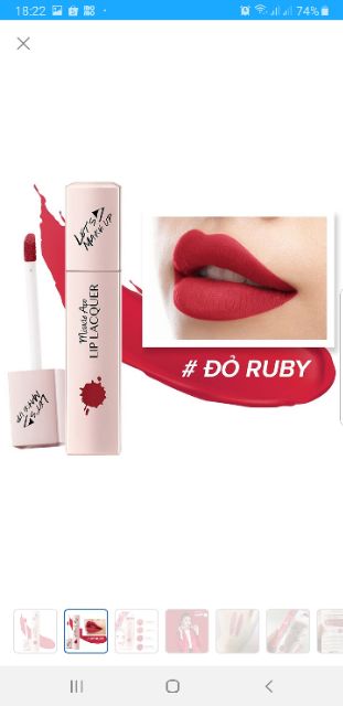 Son Kem Lì Miracle Apo Lip Lacquer Matte Holiday Collection (3ml) - Đỏ Ruby.