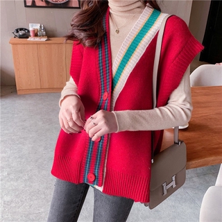 Áo khoác len không tay dáng rộng thời trang dành cho nữ