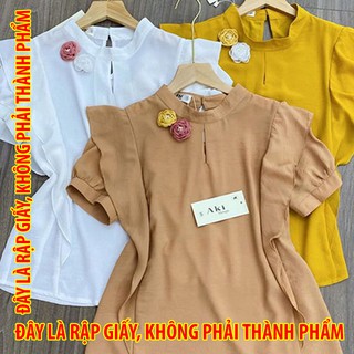 Rập giấy 30027 - Áo xẻ 2 giọt nước, tay bèo