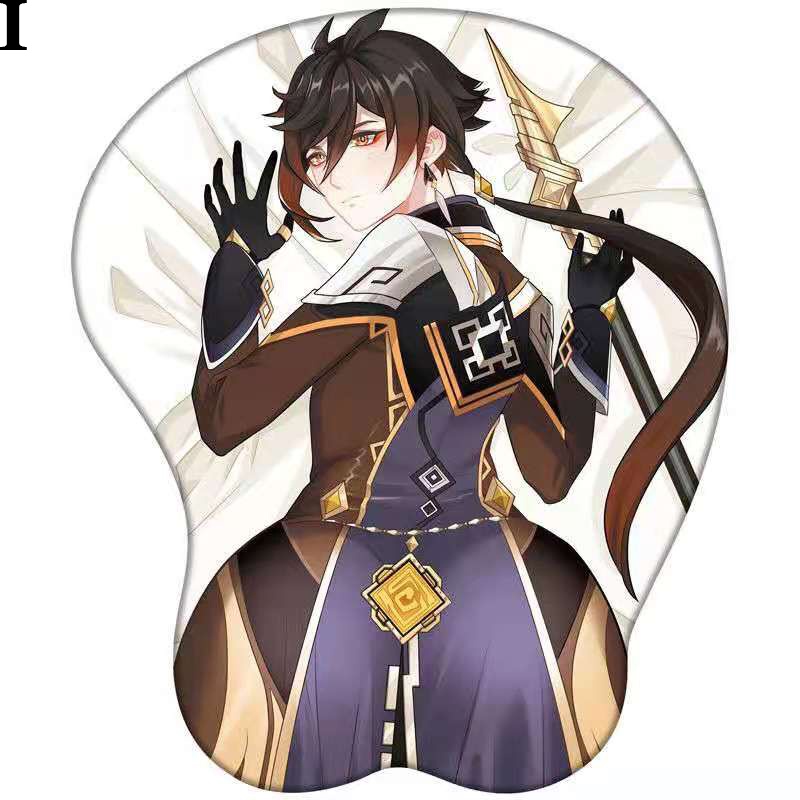 Miếng lót chuột máy tính 3d bằng silicon mềm mại họa tiết hoạt hình Genshin Impact