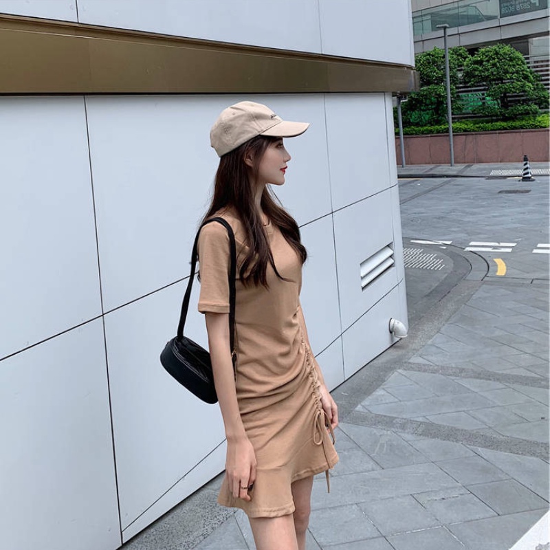 Đầm Ôm Dáng Phối Dây Rút Thời Trang Hàn Quốc Quyến Rũ Cho Nữ