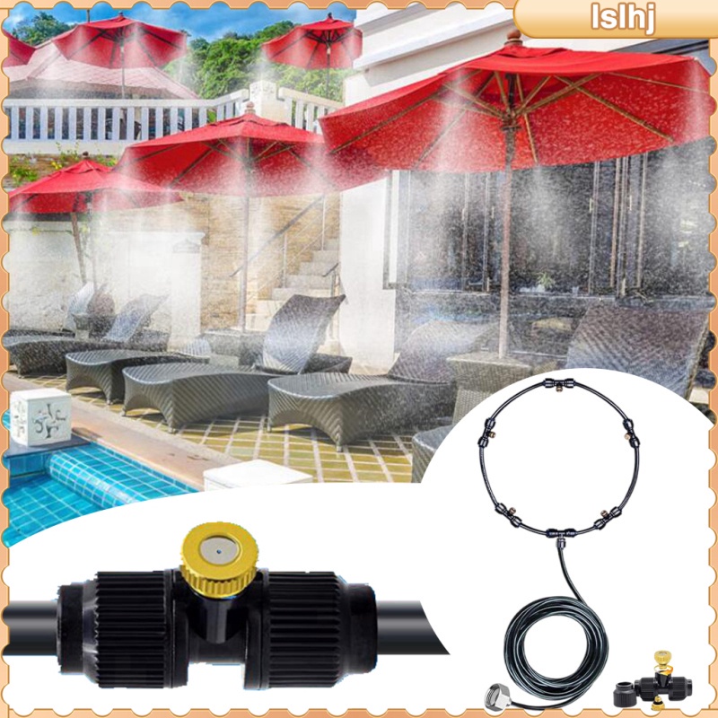 [giá giới hạn] Garden Outdoor Cooling System Patio Irrigation Kits Automatic Mist Nozzles 3/4 Inch Connector Water Mist for Garden Patio Greenhouse Pool Canopy