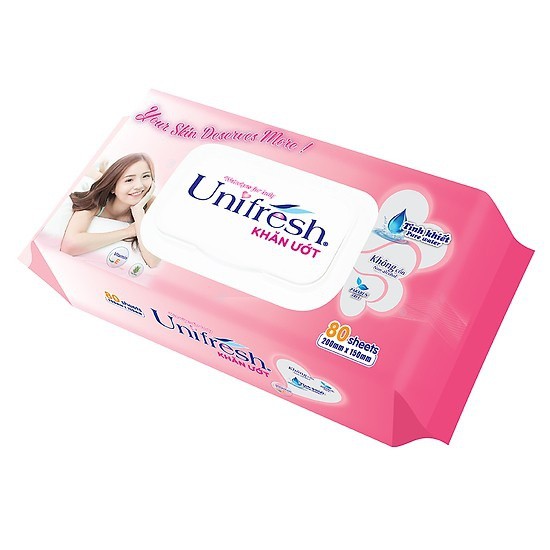 Combo 6 gói Khăn ướt UNIFRESH LADY 80M (80 Miếng)