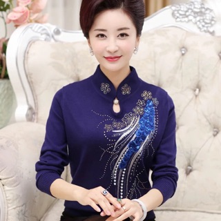 ÁO LEN CỔ TÀU TRUNG NIÊN (SẴN ĐỎ xl)
