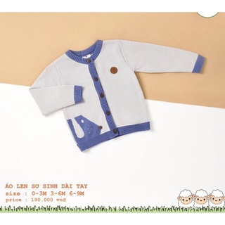 [MOON]Áo Len Sơ Sinh Dài Tay size từ (0-9M)