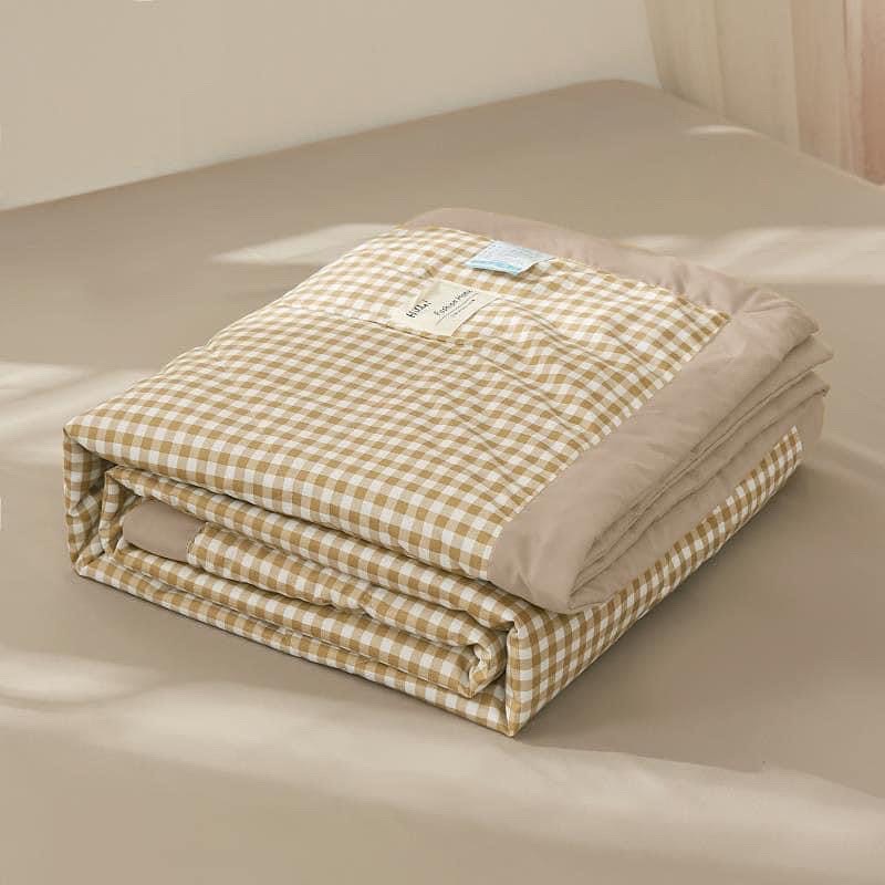 Bộ chăn ga và vỏ gối Mùa Decor - Cotton tc chăn chần nâu be