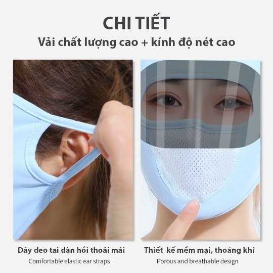 Khẩu trang Ninja 2 lớp vải cotton thông hơi che kín mặt chống nắng chống bụi nam và nữ - Khau trang