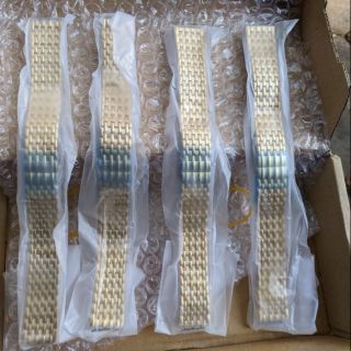 Dây đồng hồ inox (thép ko gỉ) mạ màu vàng size 18mm