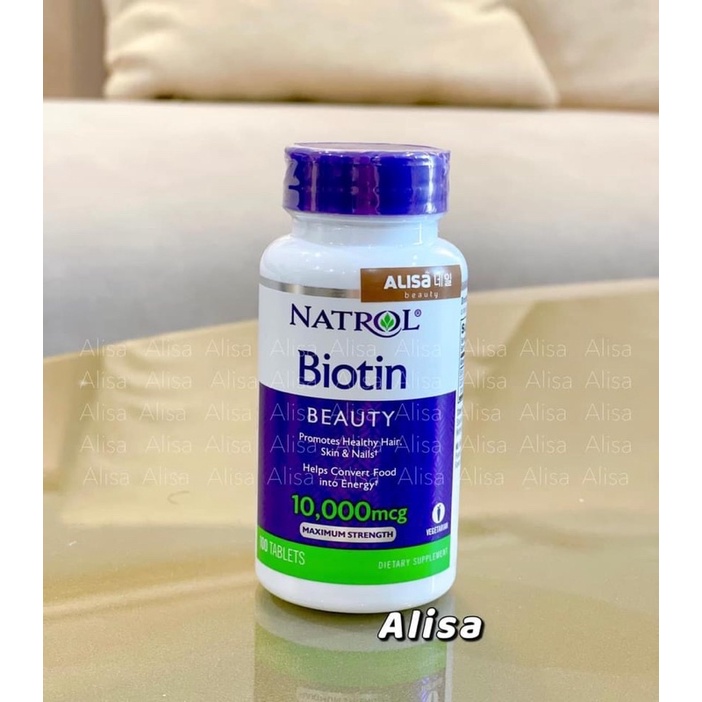 Viên Uống Mọc Tóc Biotin Natrol Mỹ 10000mcg-ALISA