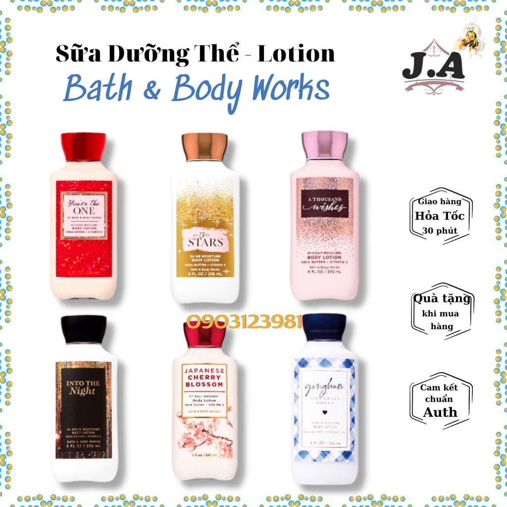 Body Lotion Sữa Dưỡng Thể Bath &amp; Body Works, Sữa Dưỡng Da Toàn Thân (Mùi Hot) 236ml JA Shop