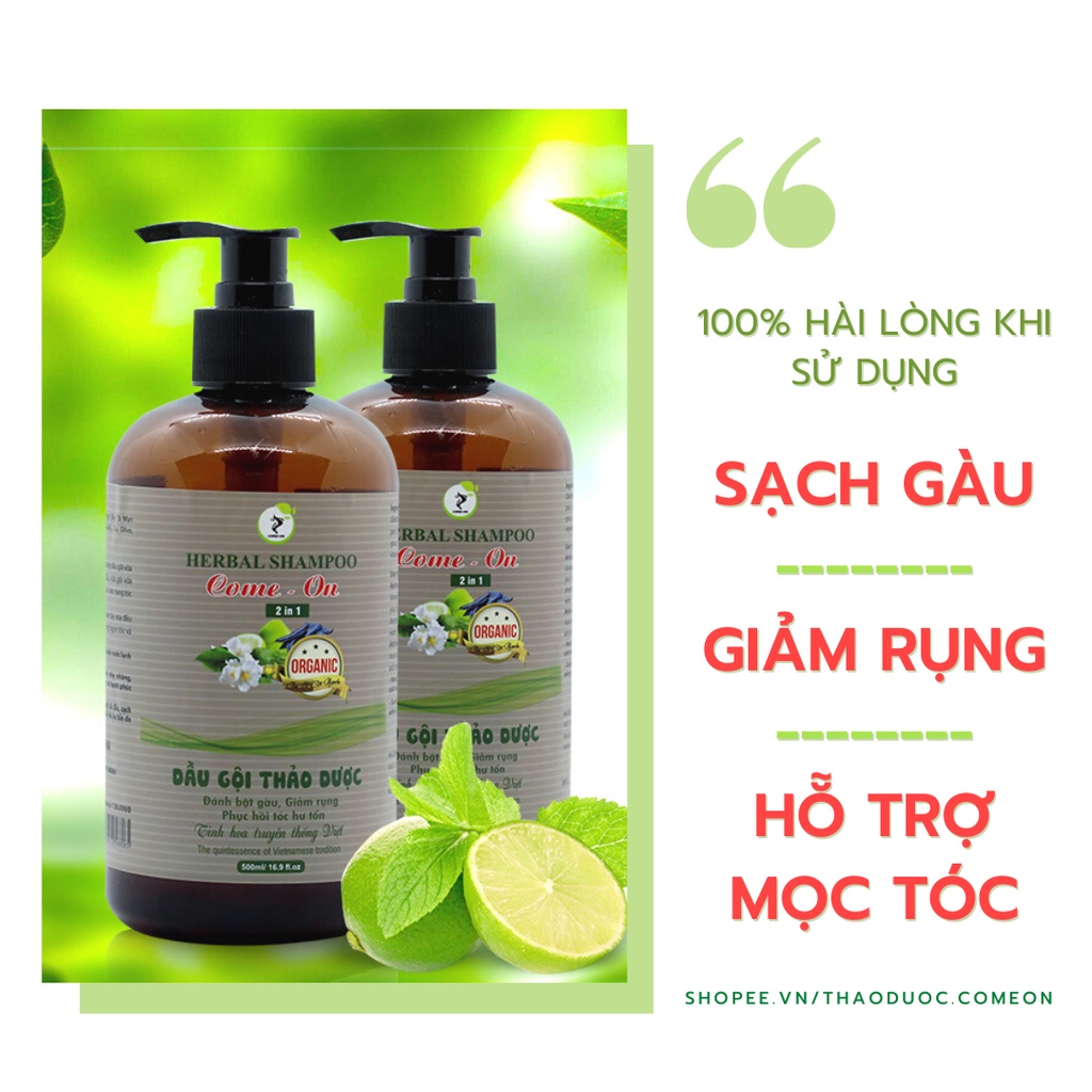 Dầu gội thảo dược mọc tóc, ngăn rụng tóc 500ml - Come On 2in1