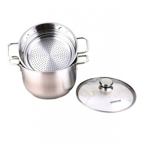 Bộ nồi xửng hấp inox Fivestar đáy dày 3 lớp nắp kính - nhiều kích thước