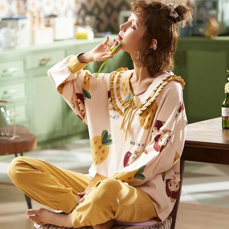 Cartoon Print Pajama Long Sleeves Top & Casual Sleepwear Terno for Girl | BigBuy360 - bigbuy360.vn