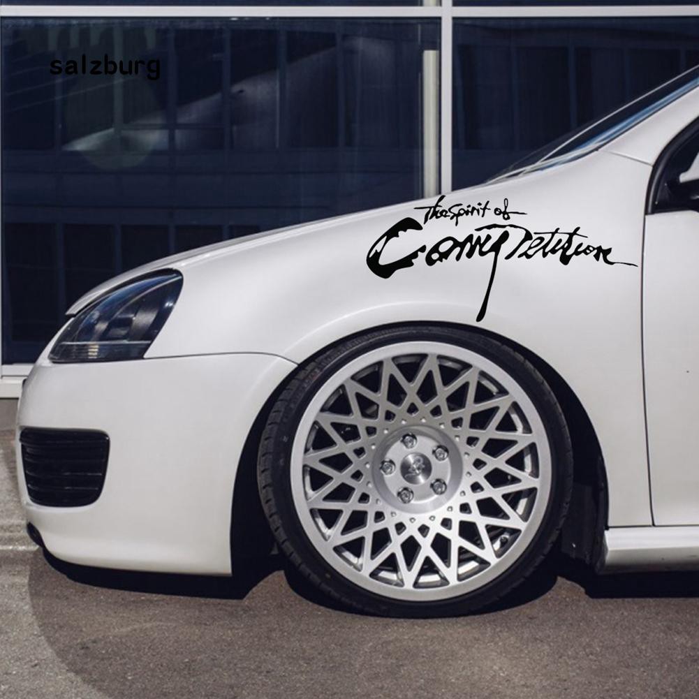 Nhãn dán trang trí xe hơi in chữ " The Spirit of Competition" độc đáo