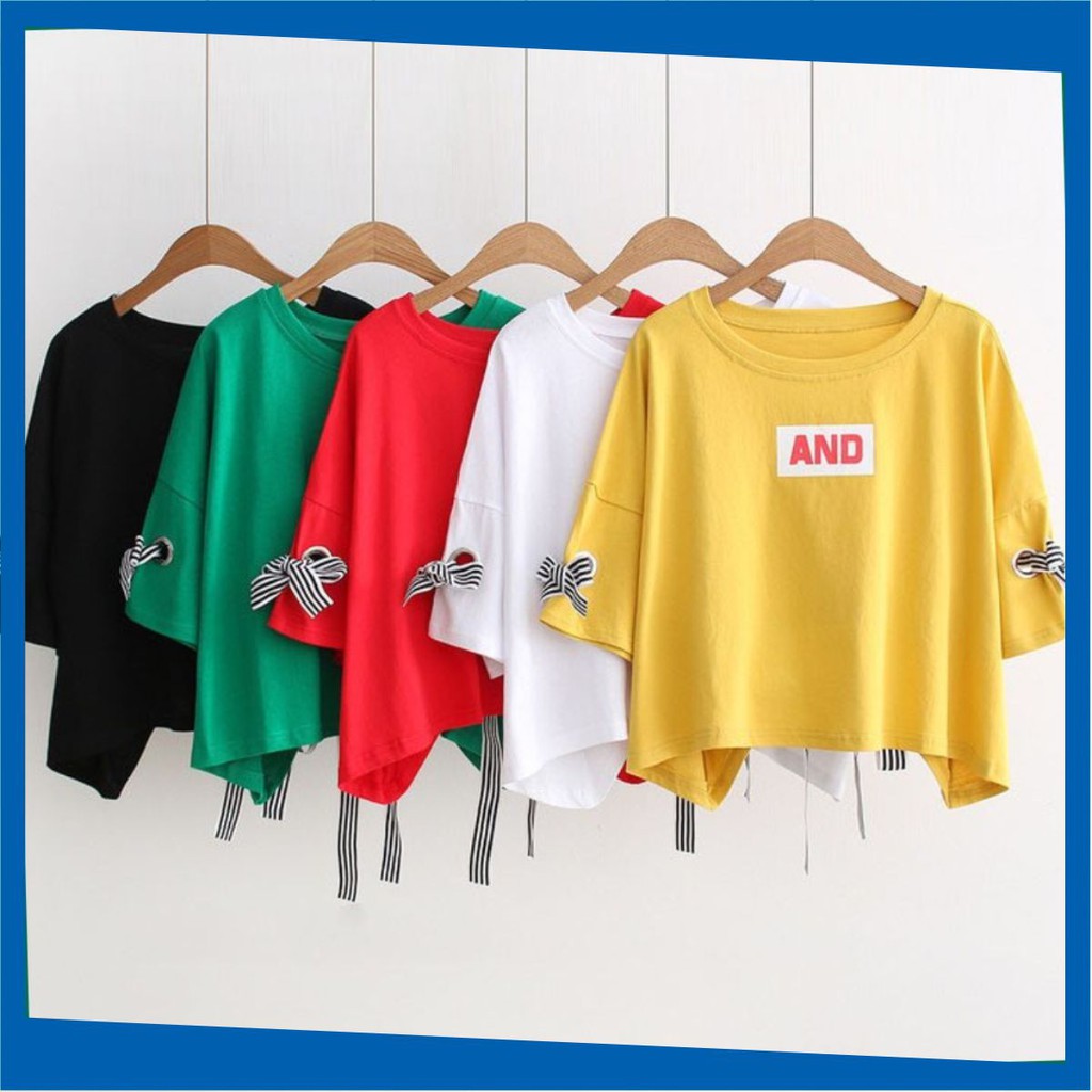 Áo Thun Croptop 🔴FREESHIP🔴 Áo phông nữ tay ngắn chất đẹp, thun cotton, mịn, mát, sành điệu in chữ And MS M73